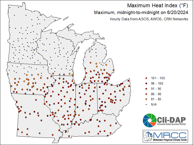 Midwest Max Heat Index