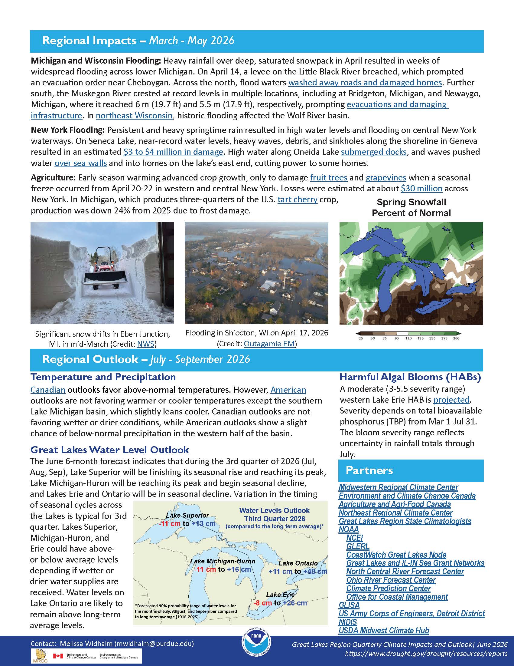 Preview image of page 2 of the Great Lakes Quarterly Report for March through May 2026.