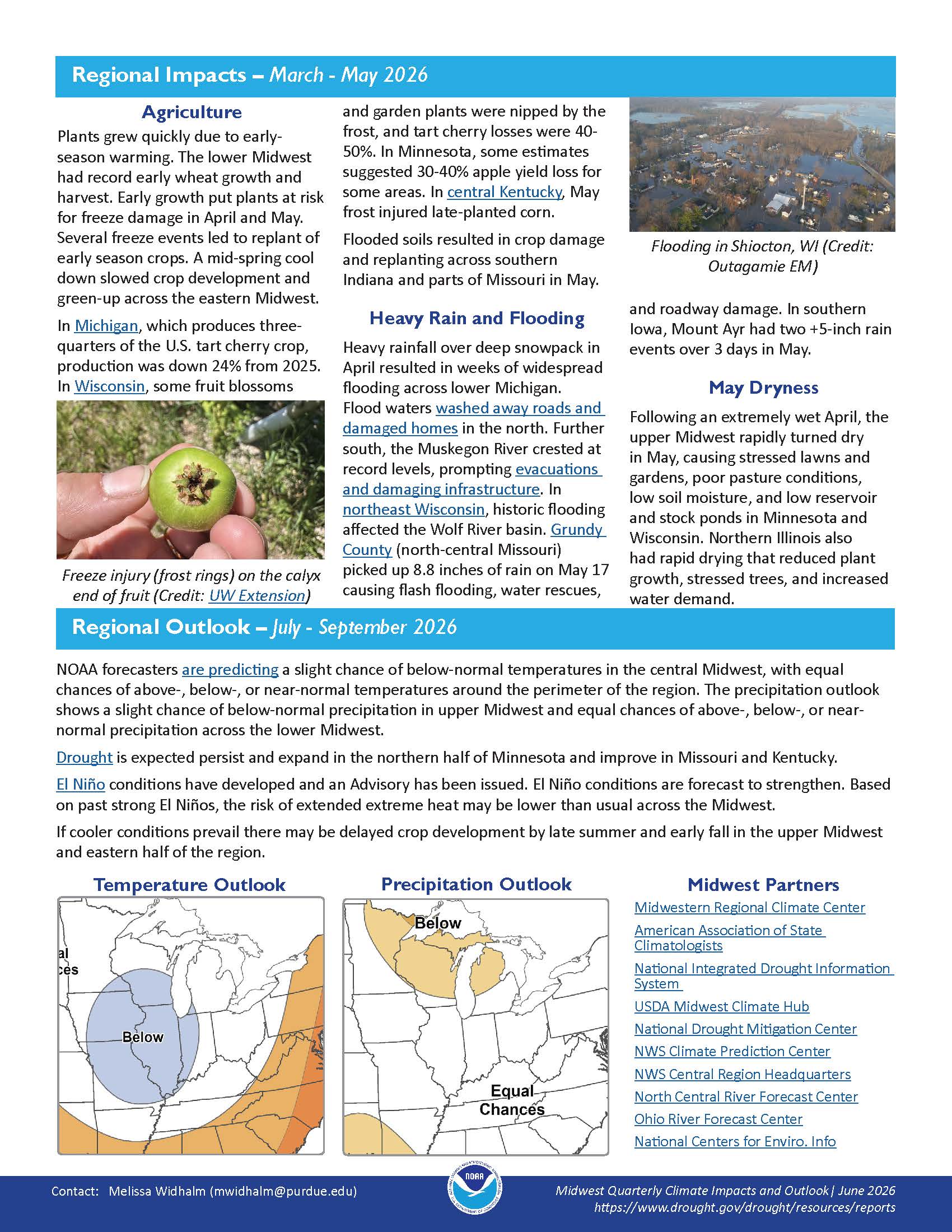 Preview image of page 2 of the Midwest Quarterly Report for March through May 2026.