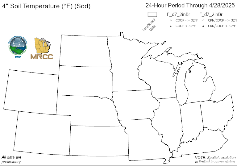 Mesonet Soil Temp 4" 7-Day