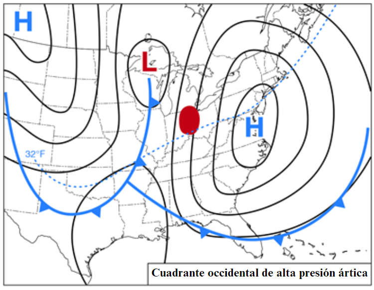 Fig. 1c - Western quadrant of arctic high pressure Fig. 1c - Western quadrant of arctic high pressure