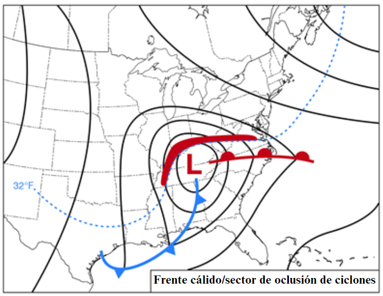 Fig. 1a - Warm front/occlusion sector of cyclones Fig. 1a - Warm front/occlusion sector of cyclones