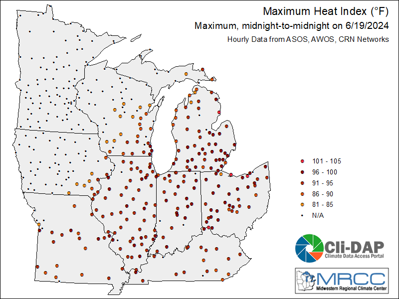 Midwest Max Heat Index