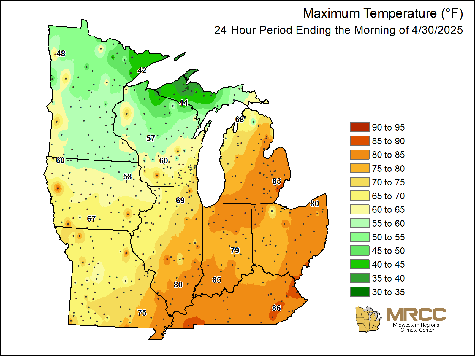 Midwest Max Temp