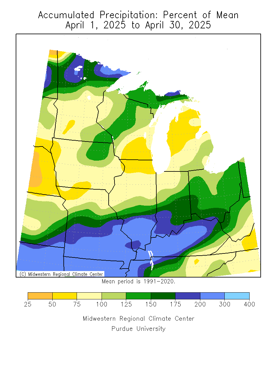 Last 30 Days, Precip Percent of Mean