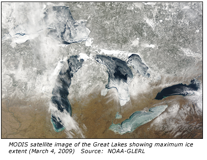 MODIS satellite image 3/4/2009