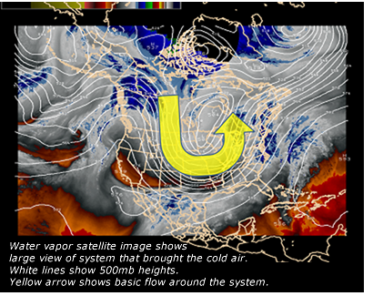Water vapor satellite image