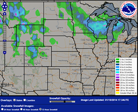 NWS Recent Snowfall Tool