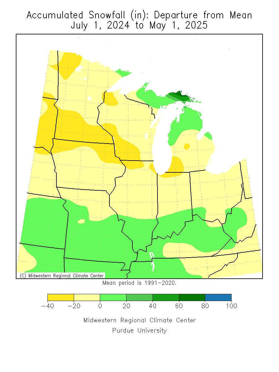 Accumulated Snowfall Departure