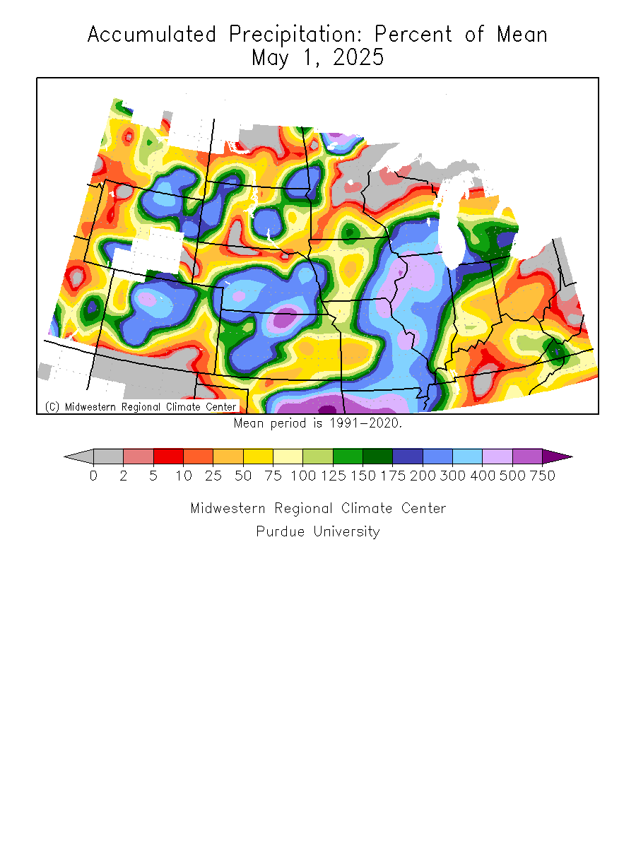 Central Month-To-Date Precip Percent of Mean