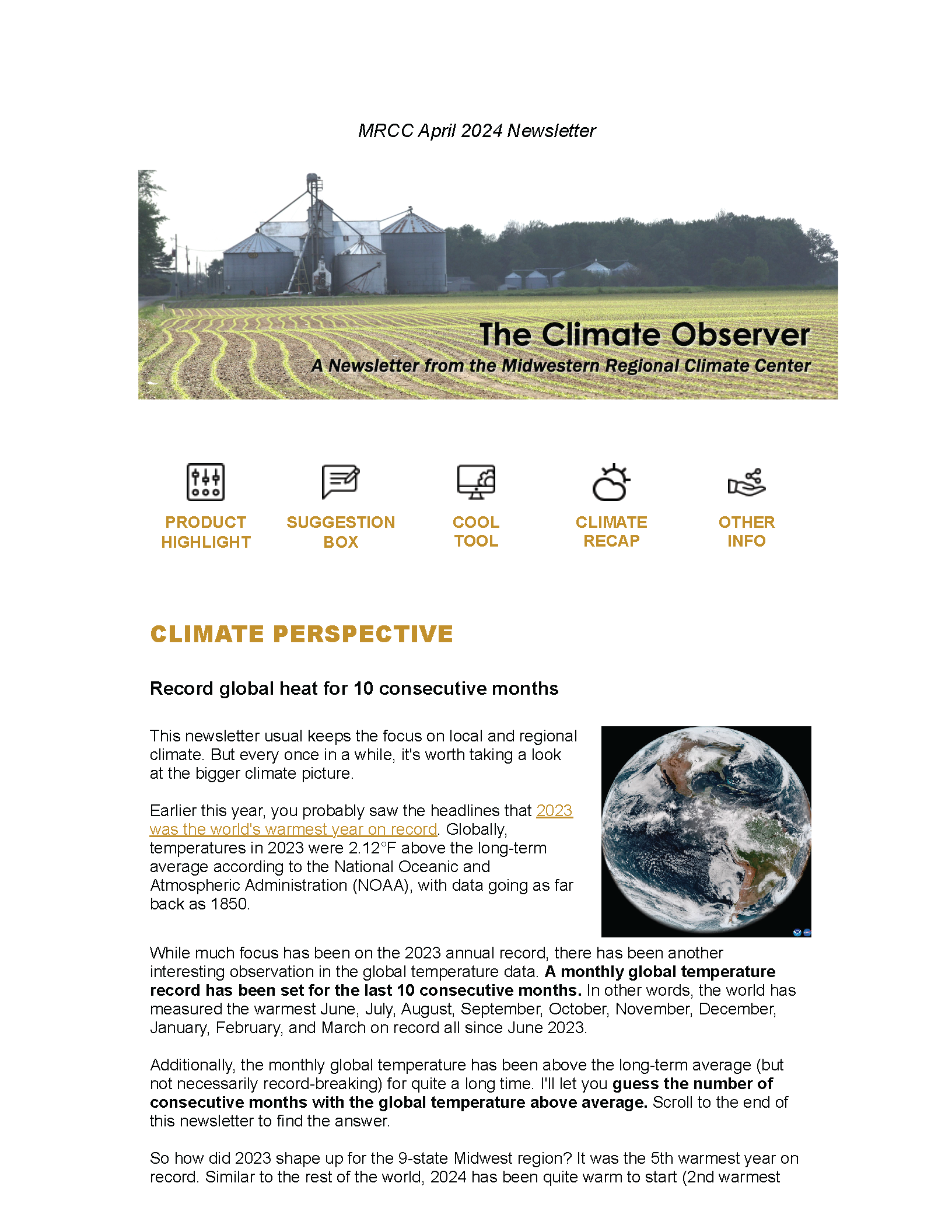 April 2024 "The Climate Observer"